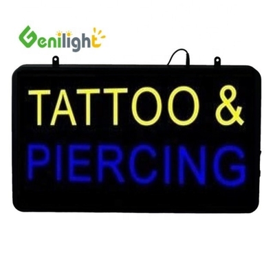 LED-tattoo piercing neon open teken met ontwerp rechthoekige vorm en epoxy hars materiaal