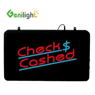Genilight 22 * 13 inch Super Helderheid LED Check Contante brief Neon Open Teken voor binnen