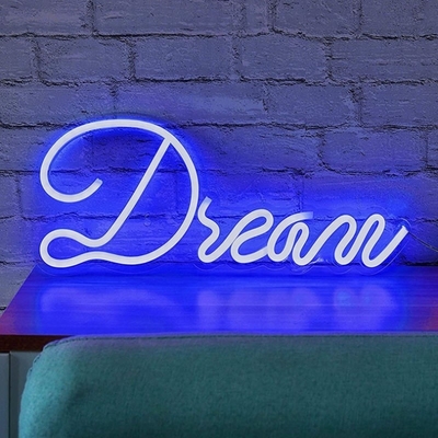 Acrylpaneel Roze LED Neon licht USB Powered Dream Neon teken voor slaapkamer of bruiloft