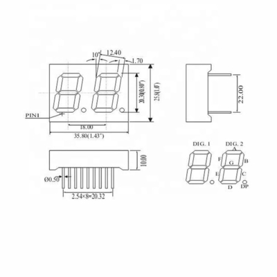 GLT-1132A(B)HR 0,32&quot; één LED-teken voor consistent digitaal nummerweergave