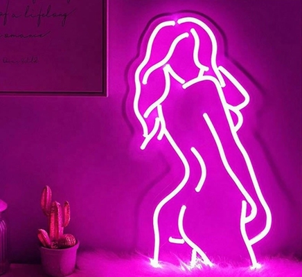 Gepersonaliseerd Lady Neon Sign met Acrylic Backing Pink Silicone LEDs Levensduur 50000 Uren