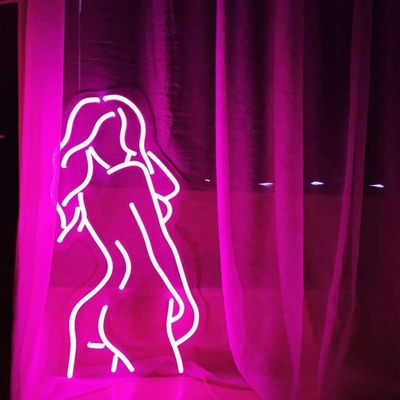 Gepersonaliseerd Lady Neon Sign met Acrylic Backing Pink Silicone LEDs Levensduur 50000 Uren