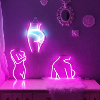 Gepersonaliseerd Lady Neon Sign met Acrylic Backing Pink Silicone LEDs Levensduur 50000 Uren