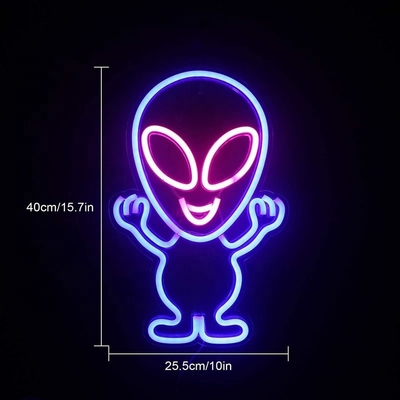 Op maat gemaakt winkel advertentie LED neon bord met Alien ontwerp en acryl materiaal