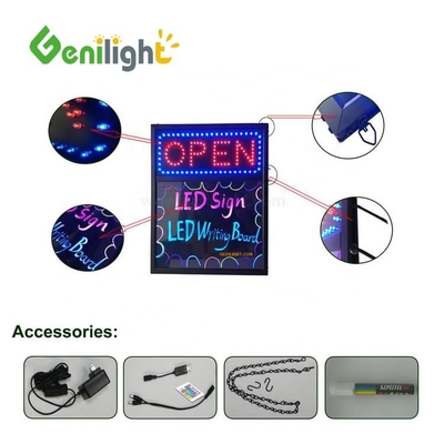 Rechthoekige LED-open bord Neon gloeiende borden voor winkelruimte Led-bord Schrijfbord aangepast Duurzaam