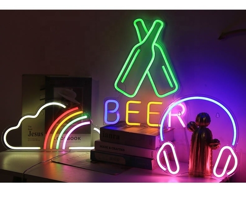 Acrylische neonborden van ruimteschepen op maat voor wanddecoratie en UFO-LED-nachtlicht