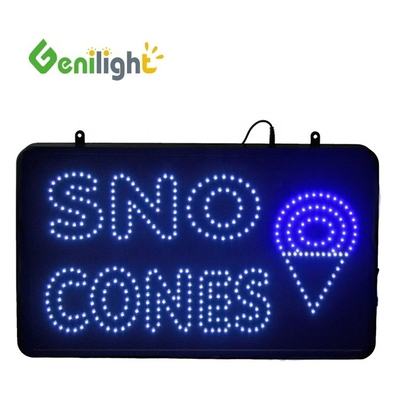 Gepersonaliseerd LED SNO CONES Teken voor winkelversiering 22*13 inch Scherm Afmeting