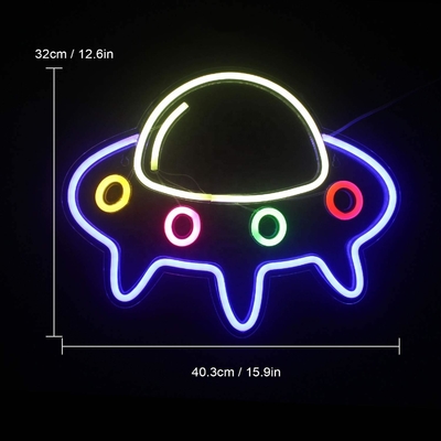 5V Neonlampen voor Bar Grote Blauwe UFO Ruimteschip Muurkunst 50000 Uren Levensduur