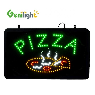 ABS open-vorm Rectangle Custom Pizza Wall Light Acrylic Open Sign Neon Led met hangende chian