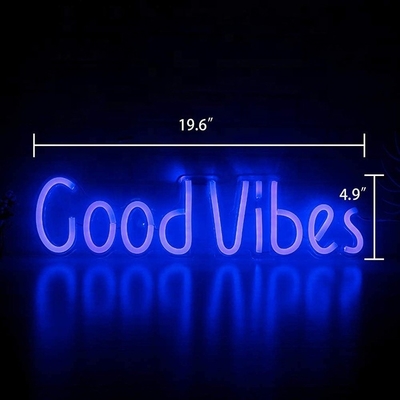27.5 * 15cm Custom Blue Good Vibes Neon Sign voor slaapkamer Wand Decor USB Powered Lighting