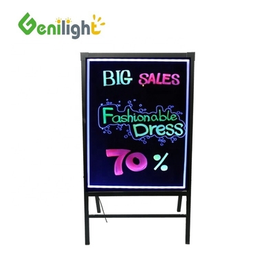 Dubbelzijdig gehard glas led schrijfbord stand voor interactieve presentaties