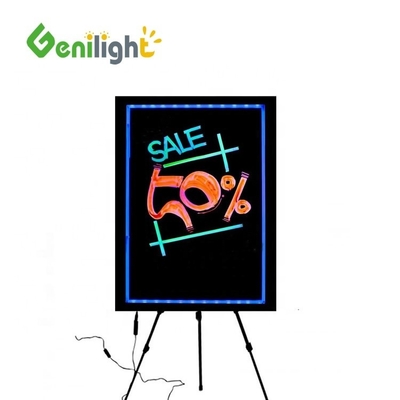 Indoor Chalk Board Rectangle Tempered Glass LED Schrijfbord met Acryloppervlak