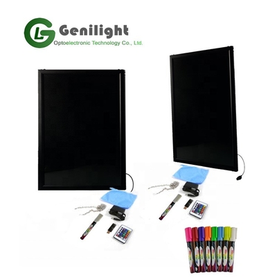 Indoor Chalk Board Rectangle Tempered Glass LED Schrijfbord met Acryloppervlak