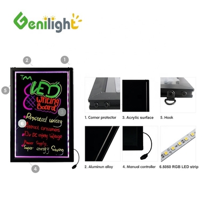 Uitstekend windwerend rechthoekig type VIP 13 Jrs Acryl RGB Magic LED Schrijfbord