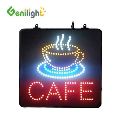 IP-beoordeling Custom Animated 12V Acrylic LED Light Cafe Neon Sign voor winkels