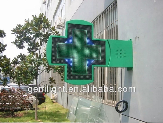 Aanpasbaar buitenshuis Full Color LED Cross Apotheekbord met WIFI-besturing