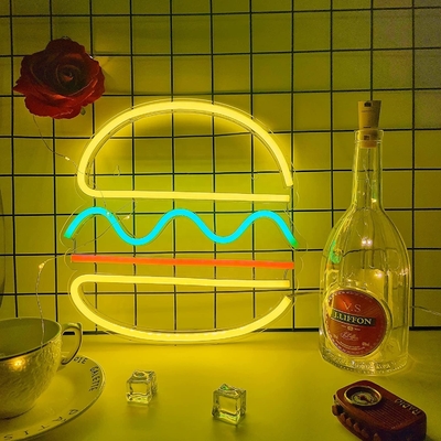 30*30cm LED Neon Light USB aangedreven Hamburger Neon Sign Wall Art Energieverbruik 0