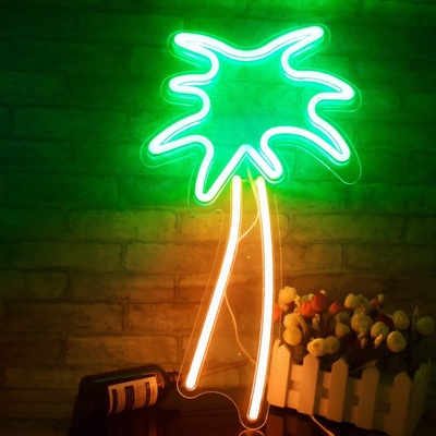 Grote neonplaat van kokosboom Led Flex Neon licht USB aangedreven nachtlicht voor kinderkamer Spanning 5V