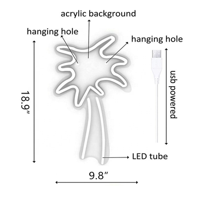 Grote neonplaat van kokosboom Led Flex Neon licht USB aangedreven nachtlicht voor kinderkamer Spanning 5V