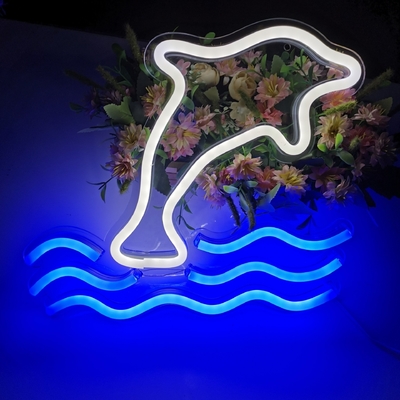 5V groot dolfijn neon licht bord marquee batterij USB bediend tafel led licht wand decoratie