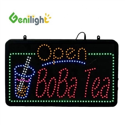 Custom LED JUICE BAR Open Sign met knipperende animatiemodus en foto media selectie