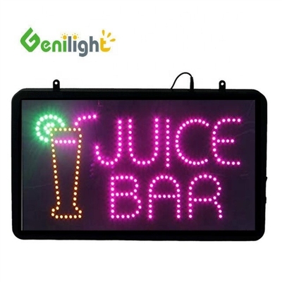 Custom LED JUICE BAR Open Sign met knipperende animatiemodus en foto media selectie