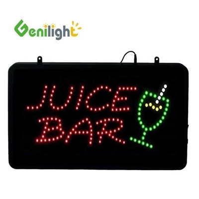 Custom LED JUICE BAR Open Sign met knipperende animatiemodus en foto media selectie