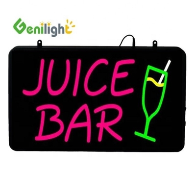 Custom LED JUICE BAR Open Sign met knipperende animatiemodus en foto media selectie