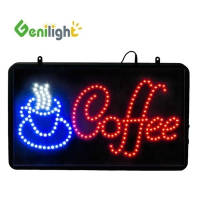 Hoogresolutie LED-neonbord voor zelfbediende bedrijven Verlicht open koffiebeker