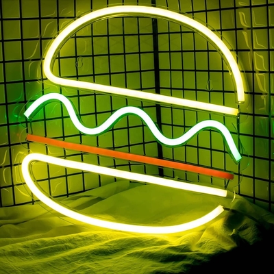Gepersonaliseerd LED Neon Open Teken voor Wand Decor 1 Energieverbruik Hamburger Neon Licht