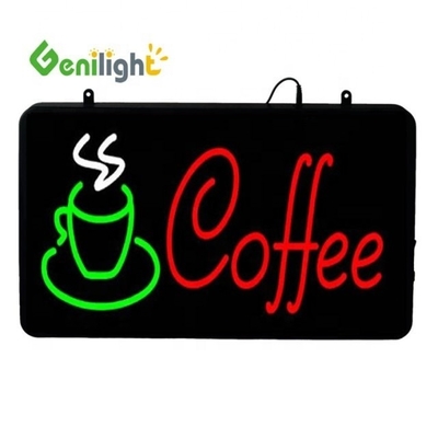 Hoogresolutie LED-neonbord voor zelfbediende bedrijven Verlicht open koffiebeker