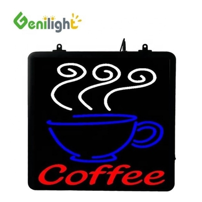 Hoogresolutie LED-neonbord voor zelfbediende bedrijven Verlicht open koffiebeker