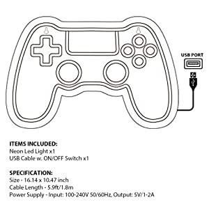 Gamepad Vorm LED-bordlicht voor speelkamer decoratie 41*26,5cm Energieverbruik
