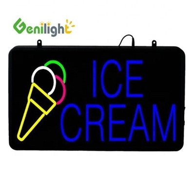 IJsshop LED neon open bord met animatie display functie en acryl frontbord