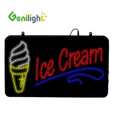 IJsshop LED neon open bord met animatie display functie en acryl frontbord