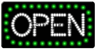 Indoor LED Open Sign Panel Grootte 56*33 CE/Rohs Certificaat Stroomvoorziening en Hangende Ketting