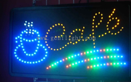 Flitsend en statisch verlicht LED-neonbord voor koffiebekers met aanpassingsmogelijkheden