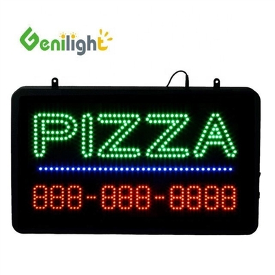 Contrastverhouding Flitsend binnenlicht Pizza Shop Led Neon Open Sign Panel Grootte 56*33