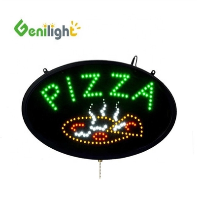 Contrastverhouding Flitsend binnenlicht Pizza Shop Led Neon Open Sign Panel Grootte 56*33