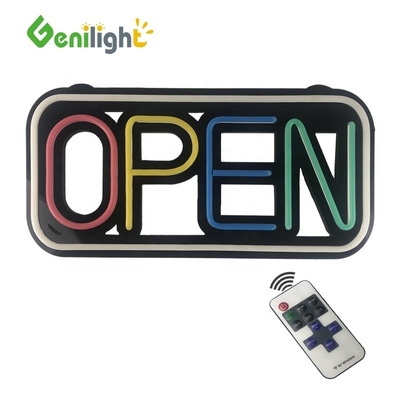 Contrastverhouding Full Color Open Neon Sign met afstandsbediening en instelbare helderheid