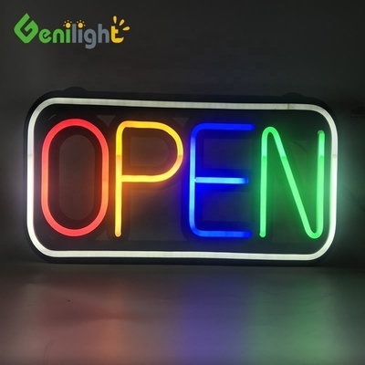 Contrastverhouding Full Color Open Neon Sign met afstandsbediening en instelbare helderheid
