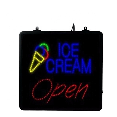 Verlicht IJsserijs LED open teken met ABS Outframe en Eye-catching Acrylic Front Board