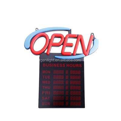 Acryl LED neon open bord met uren 12V Input Voltage Gemakkelijk en modieus ontwerp 54x52cm