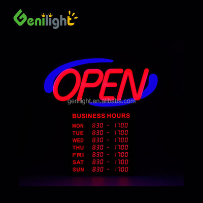 Acryl LED neon open bord met uren 12V Input Voltage Gemakkelijk en modieus ontwerp 54x52cm