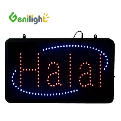 Genilight Indoor 56*33cm HALAL LED Open Sign Motion Reclame Display Outframe ABS