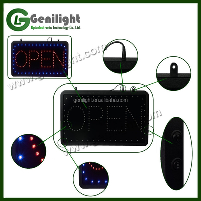 Op batterij aangedreven LED Business Open DIY Sign met ABS Outframe en Neon Lichtbron