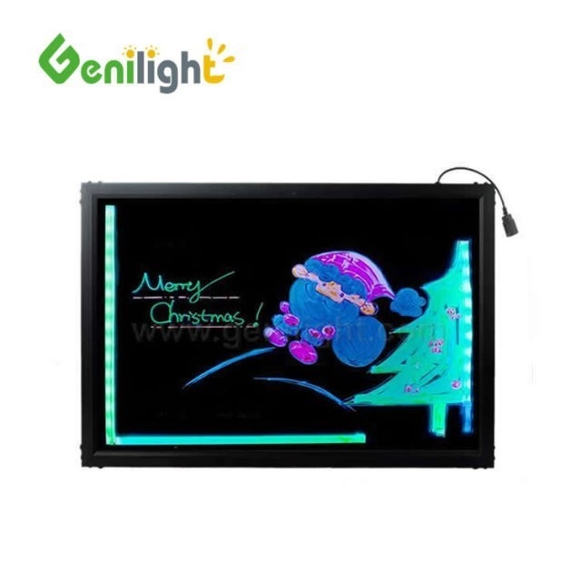 Acrylische LED-schrijftafel met zwart raam 40/60 rechthoekig met CE- en RoHS-LVD-certificaat