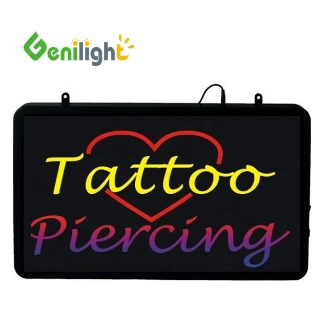 LED-tattoo piercing neon open teken met ontwerp rechthoekige vorm en epoxy hars materiaal
