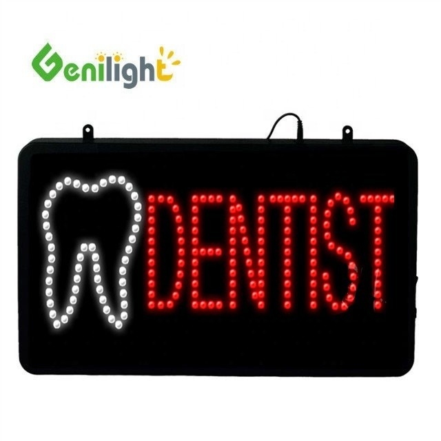 Genilight Indoor 56*33cm LED Open Teken Hoge Helderheid Lage Spanning voor Tandarts Reclame
