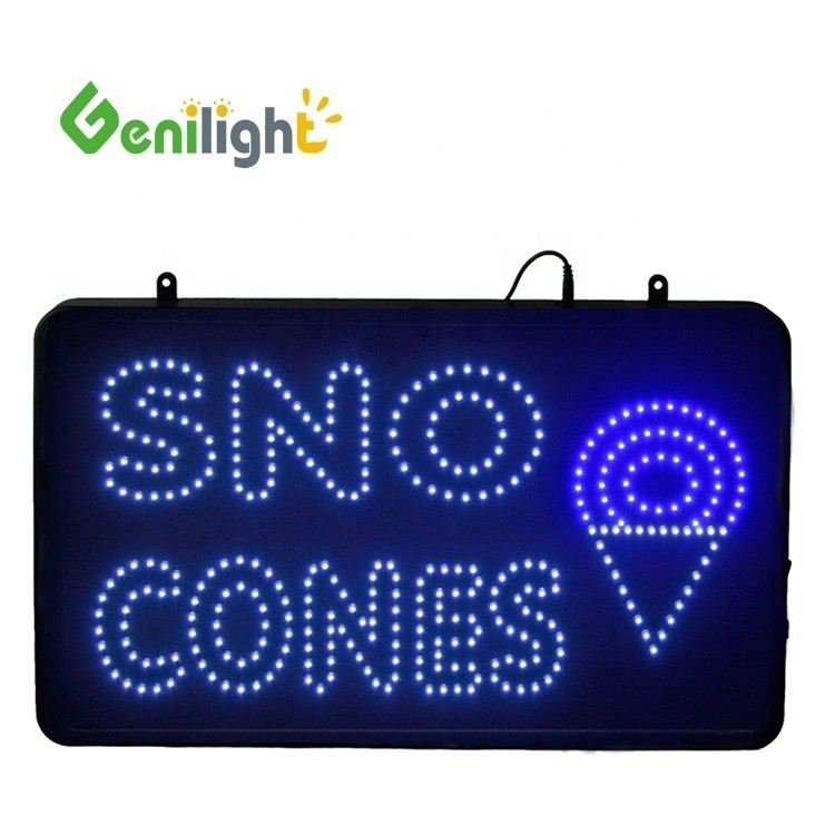 Gepersonaliseerd LED SNO CONES Teken voor winkelversiering 22*13 inch Scherm Afmeting
